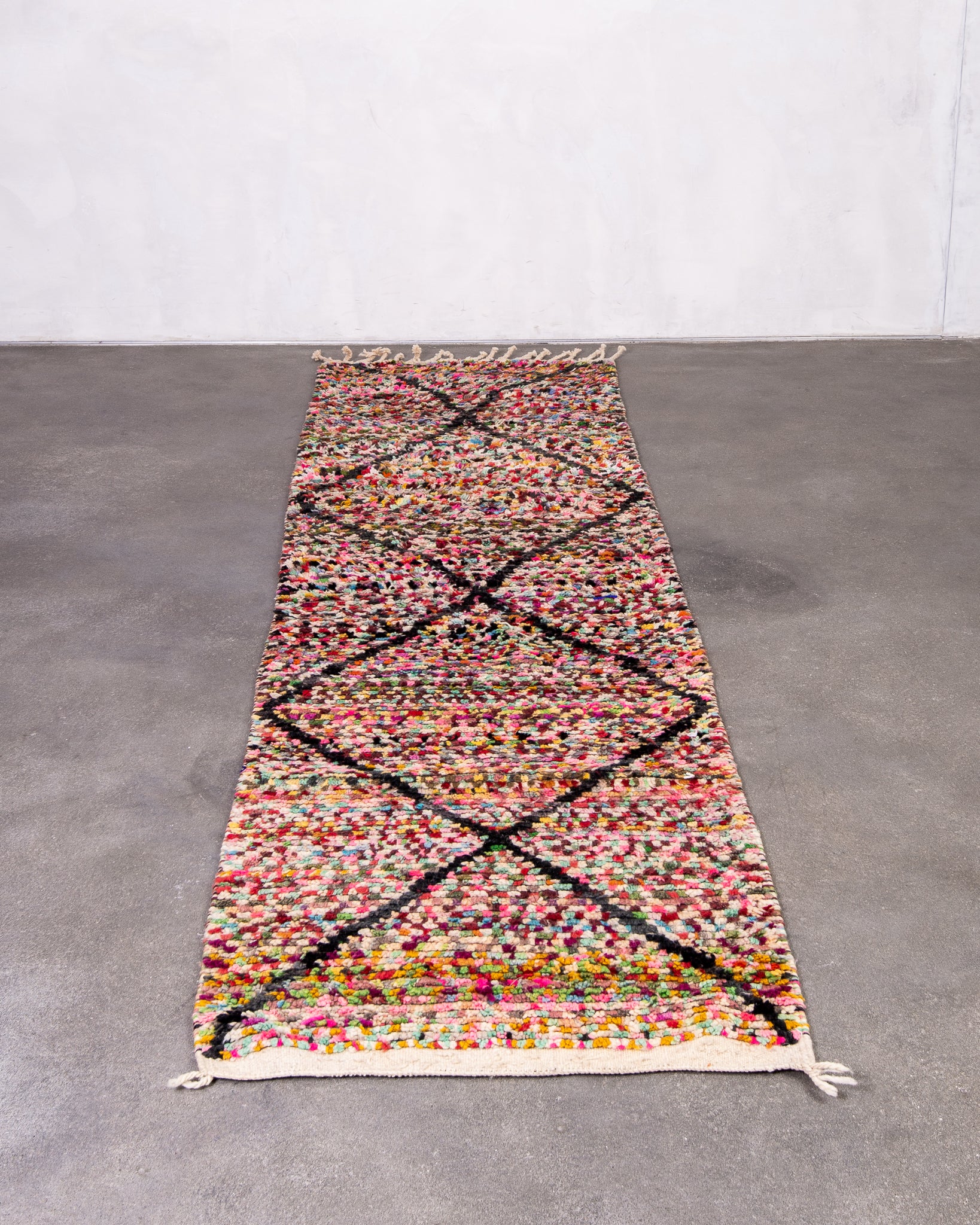Modern designer handcrafted Berber rug from morocco Boujed with beautiful colors and patterns